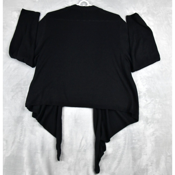 J.JILL Cardigan Tie Front Shrug Sweater Women Large Black Linen Blend - Picture 5 of 8